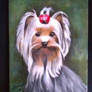 Yorkshire Terrior painting acrylic on canv…